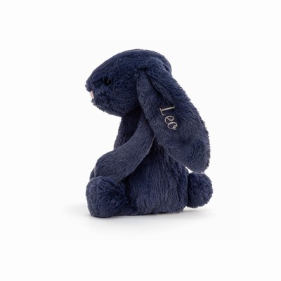 Jellycat Bashful Navy Bunny Medium New Zealand | JLFBH9173